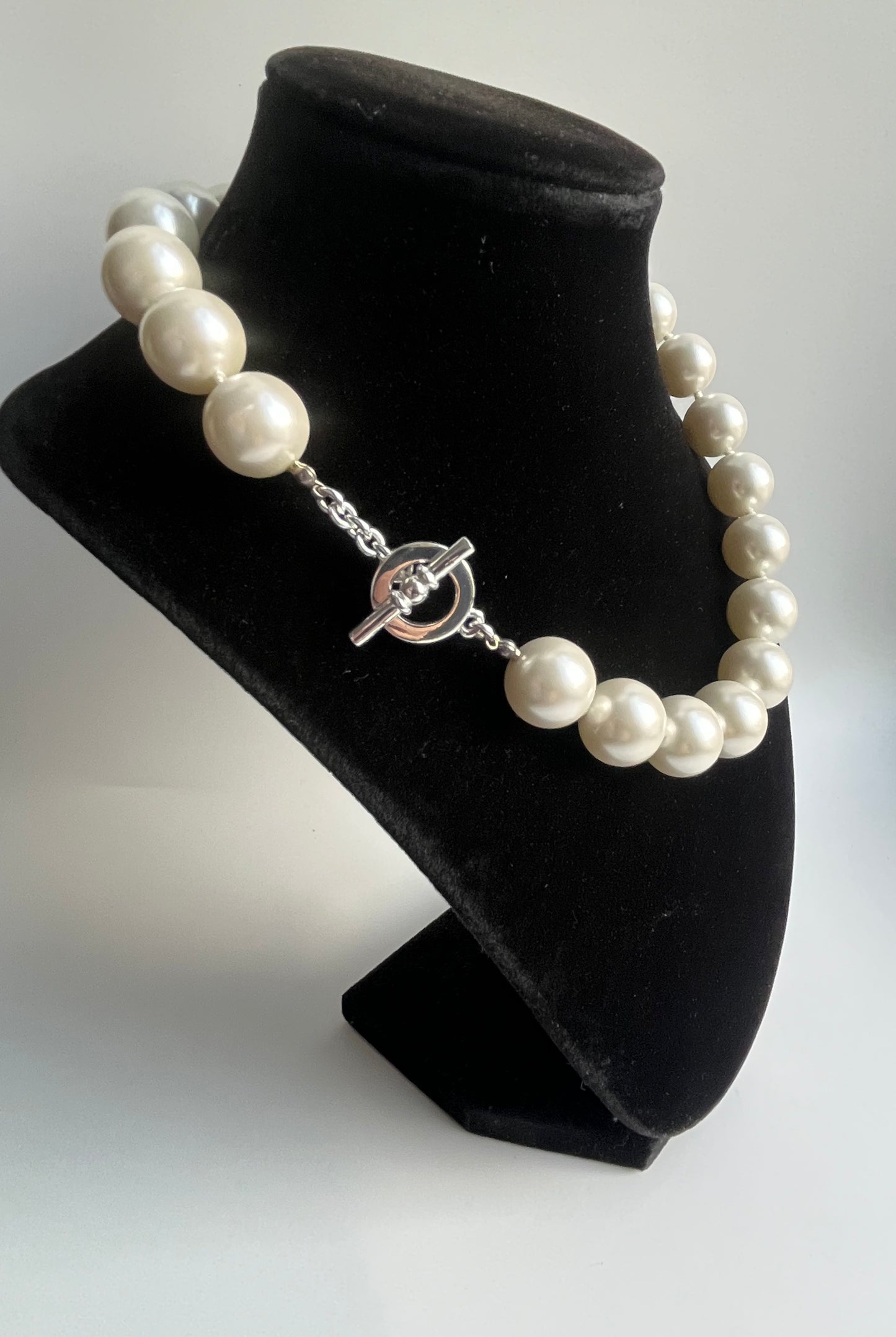 Vintage Ralph Lauren necklace large glass pearl beads 1990's