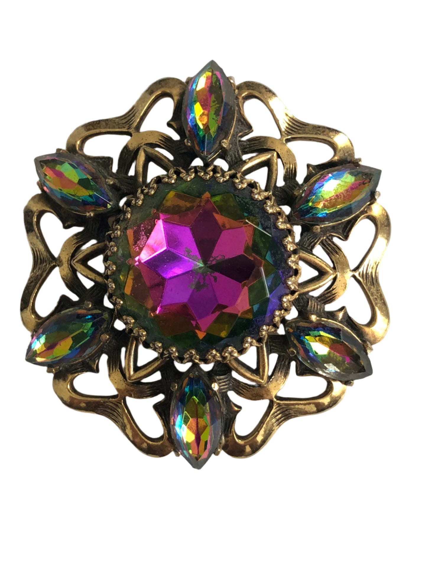 Vintage Elsa Schiaparelli brooch watermelon crystal