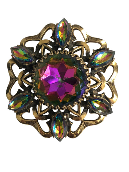 Vintage Elsa Schiaparelli brooch watermelon crystal