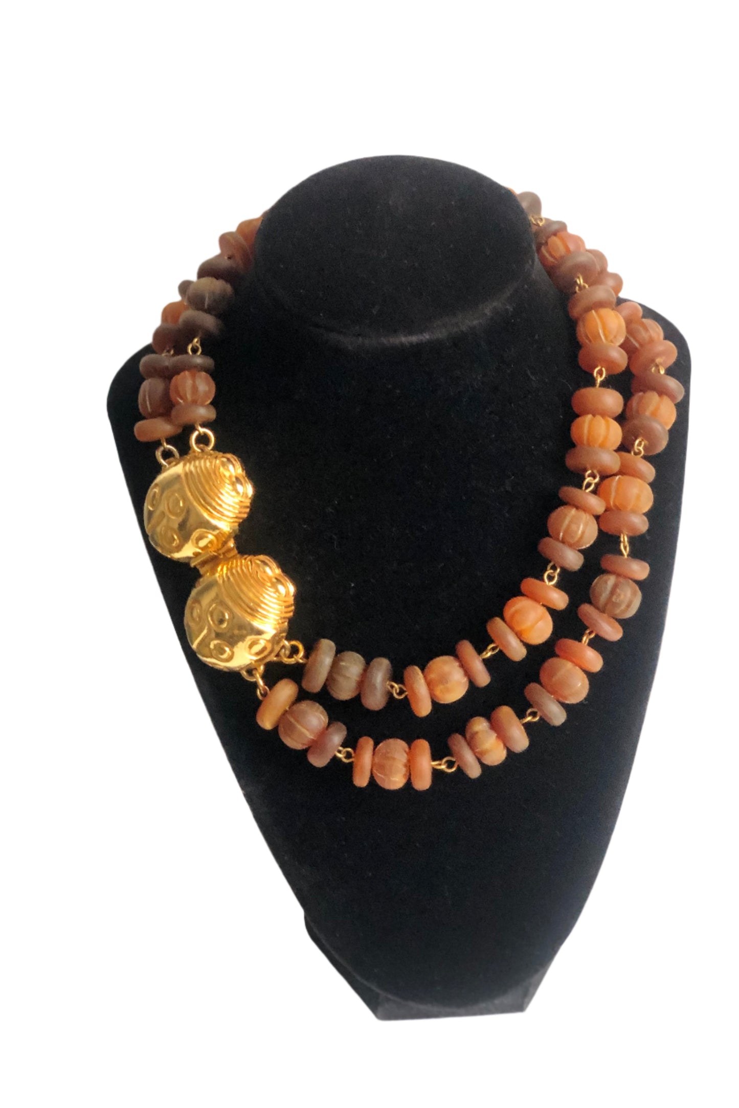 Vintage Dominique Aurientis necklace gold plated ladybugs closure  France