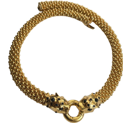 Vintage CINER necklace panther heads