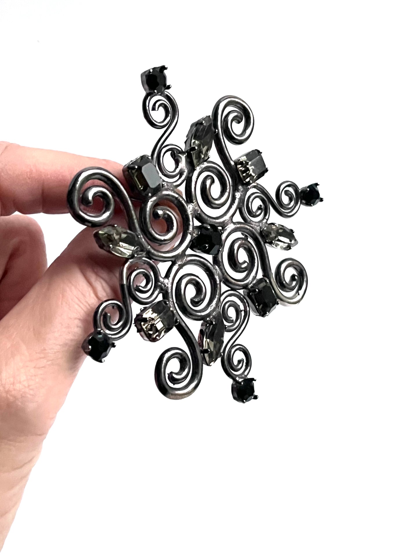 Vintage Jean Louis Scherrer  brooch large rhinestones