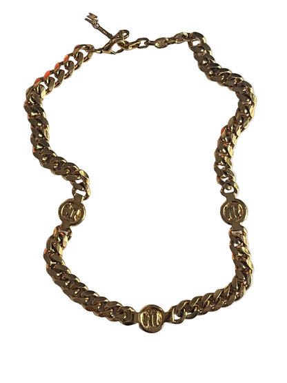 Vintage Nina Ricci necklace round links Logo