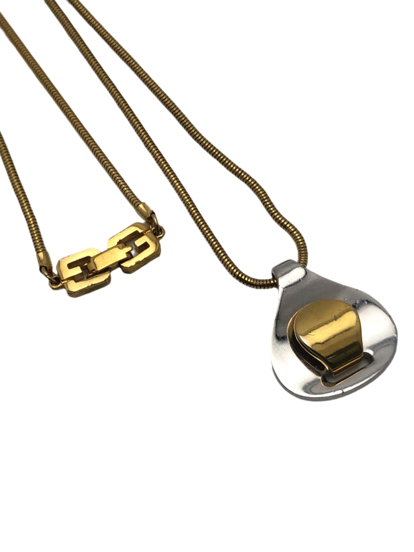 vintage GIVENCHY necklace silver  gold tone