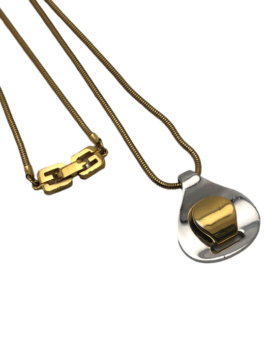 vintage GIVENCHY necklace silver  gold tone