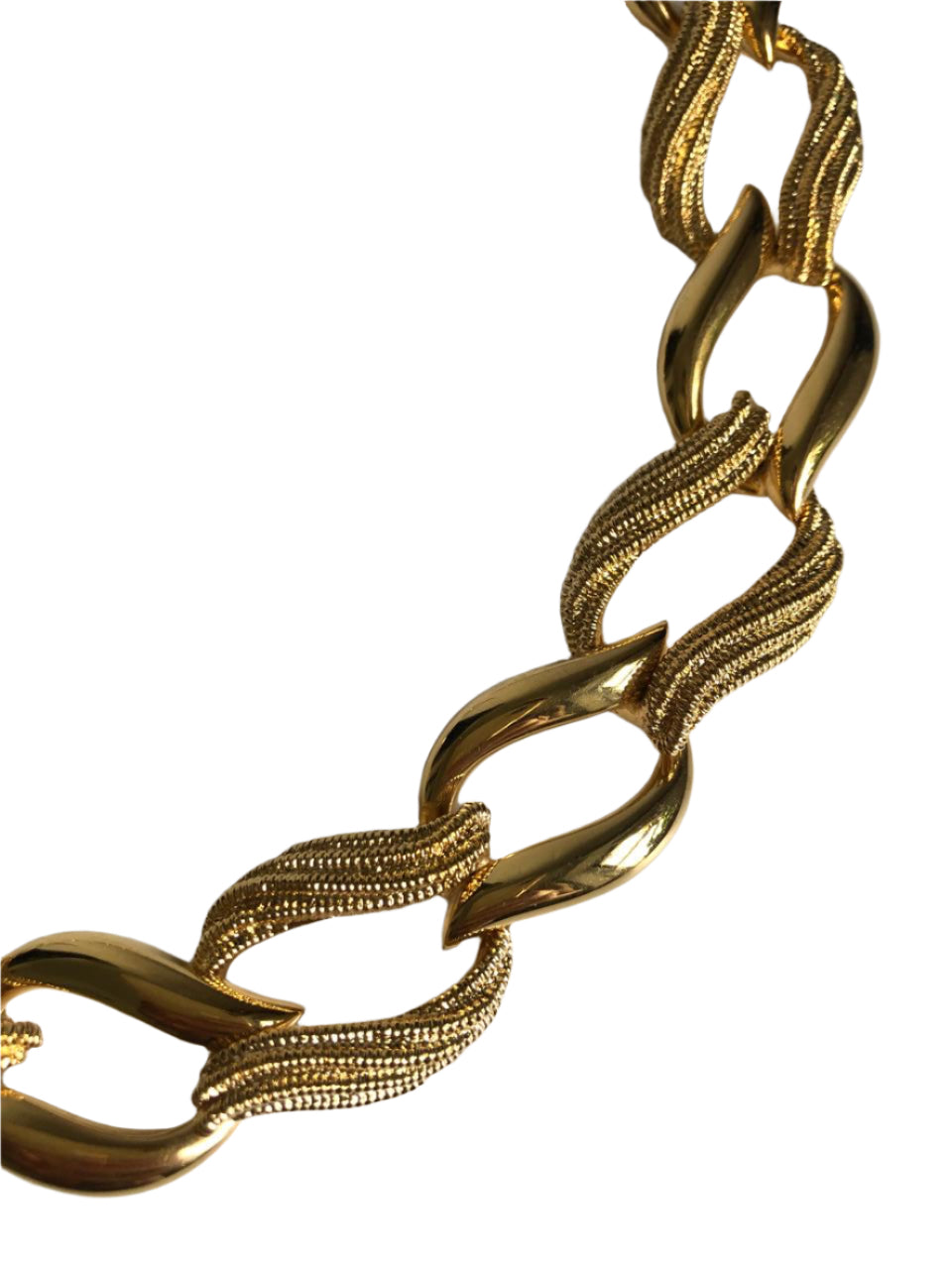 Napier necklace chain texture link gold tone