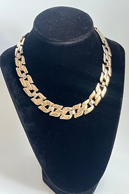 Vintage Monet necklace collar gold tone 1950's