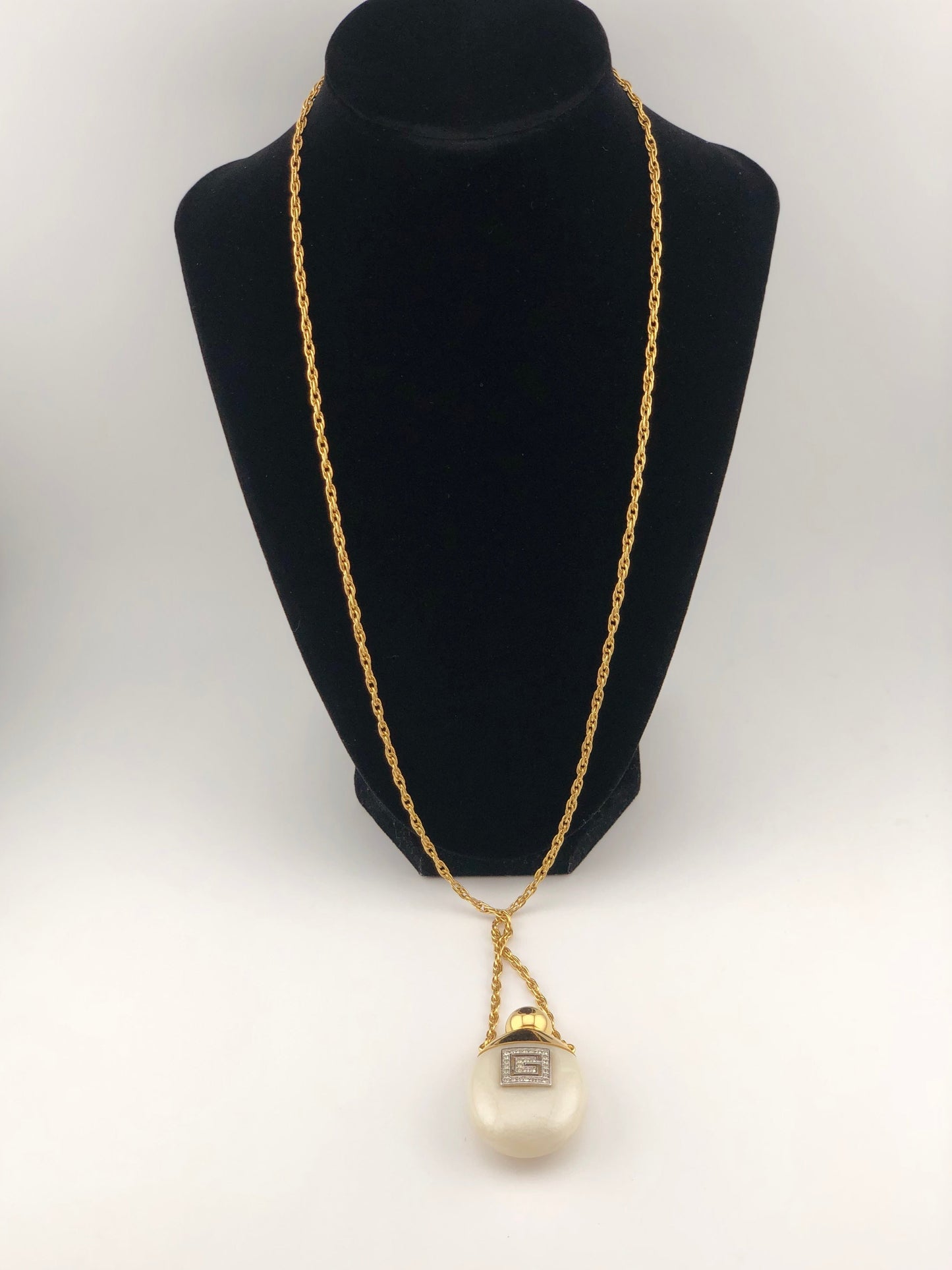 Vintage GIVENCHY Necklace Perfume Pearl  Bottle