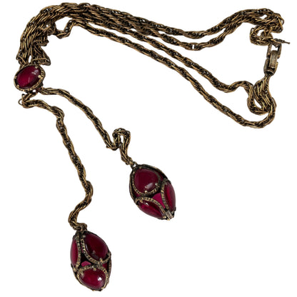 Vintage Trifari necklace powder  glass "Renaissance" 1964