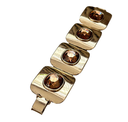 Vintage Bergere bracelet wide large crystal