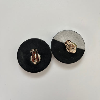 Vintage  earrings clip on large plastic 1980s disco style