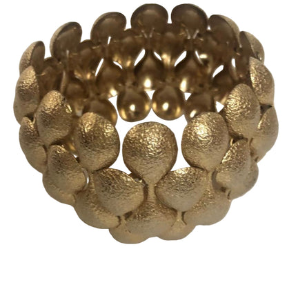 Vintage Napier wide bracelet textured gold plated
