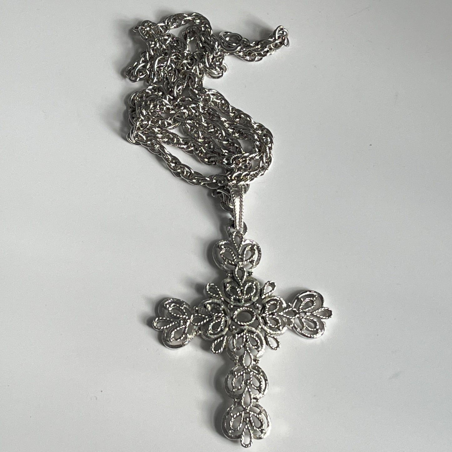 Vintage Trifari necklace filigree cross 1960’s
