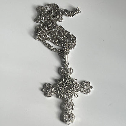 Vintage Trifari necklace filigree cross 1960’s