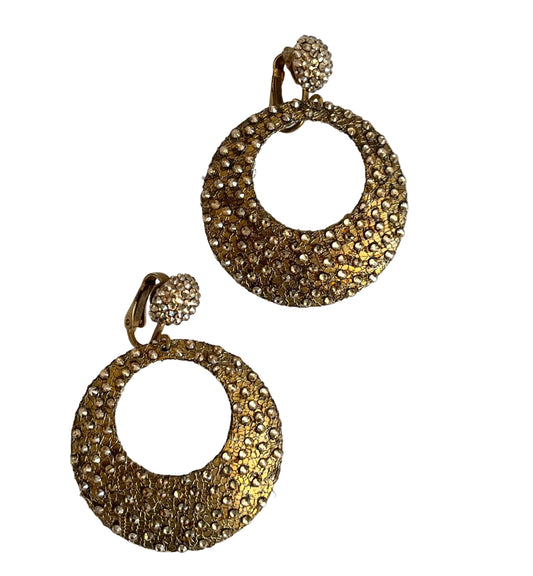 Vintage Roni Blanshay earrings Golden Shadow mesh