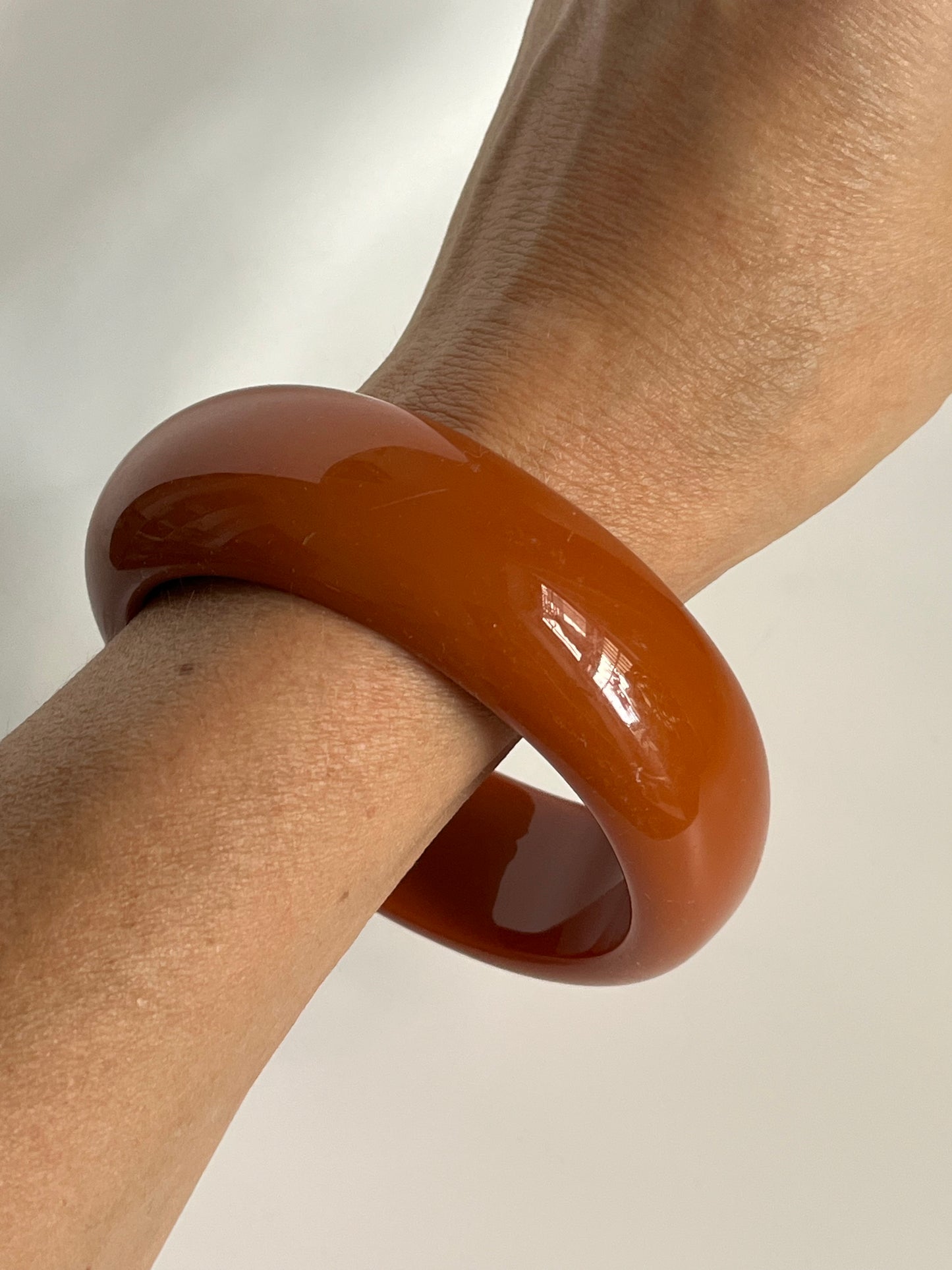 Vintage bracelet chunky plastic burnt orange 1970’s