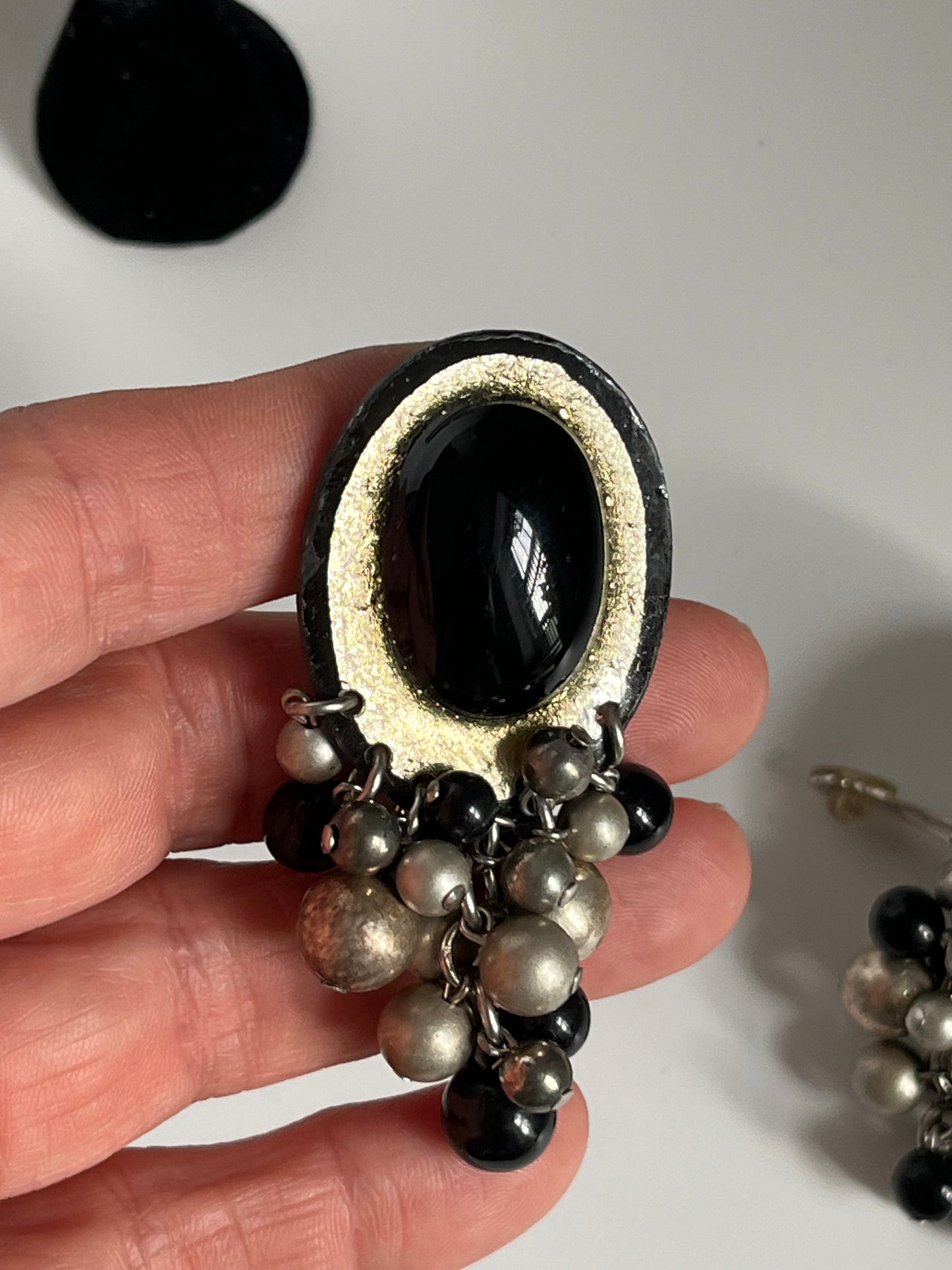Vintage earrings Ikarami designer mix material
