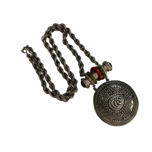 Vintage ACCESSOCRAFT necklace pendant glass rings