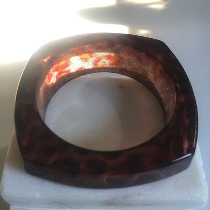 Vintage bracelet lucite chunky animal print