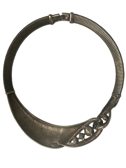 Vintage GIVENCHY necklace collar silver tone rhinestones