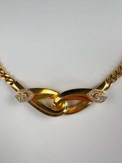 Vintage  GIVENCHY  Necklace Logo Pendant 1979