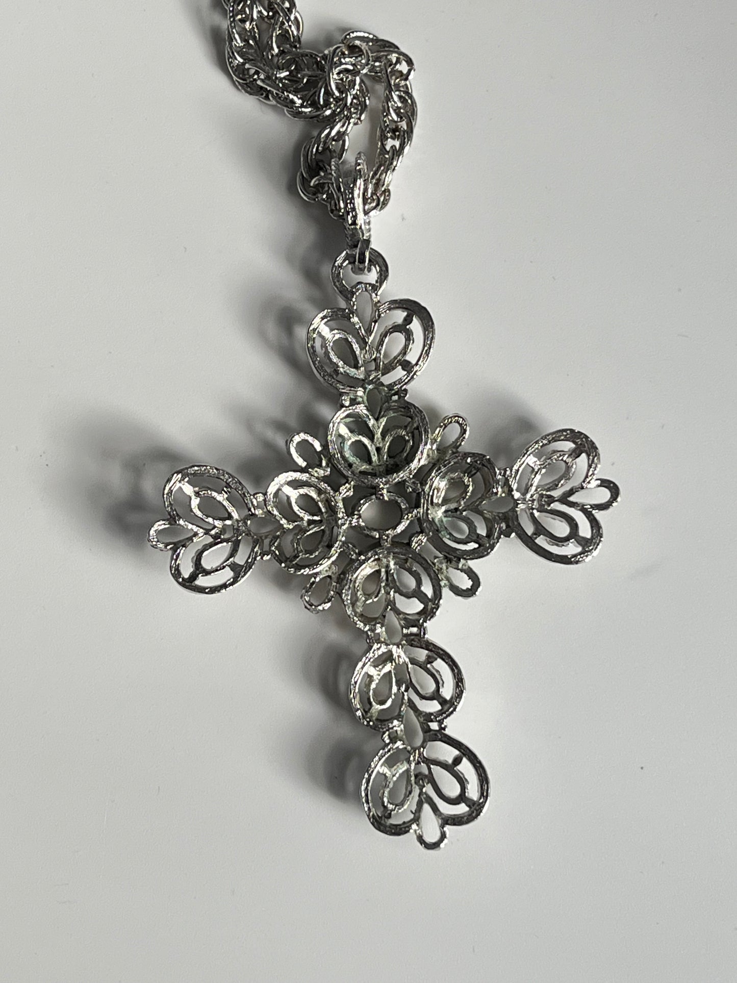 Vintage Trifari necklace filigree cross 1960’s