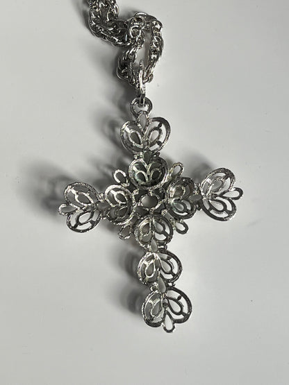 Vintage Trifari necklace filigree cross 1960’s