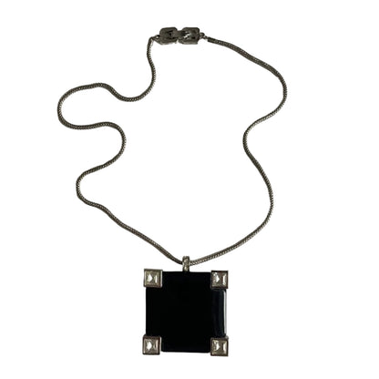 Vintage GIVENCHY necklace silver tone pendant 1976