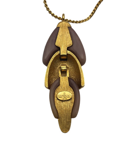 vintage GIVENCHY necklace pendant purple lucite