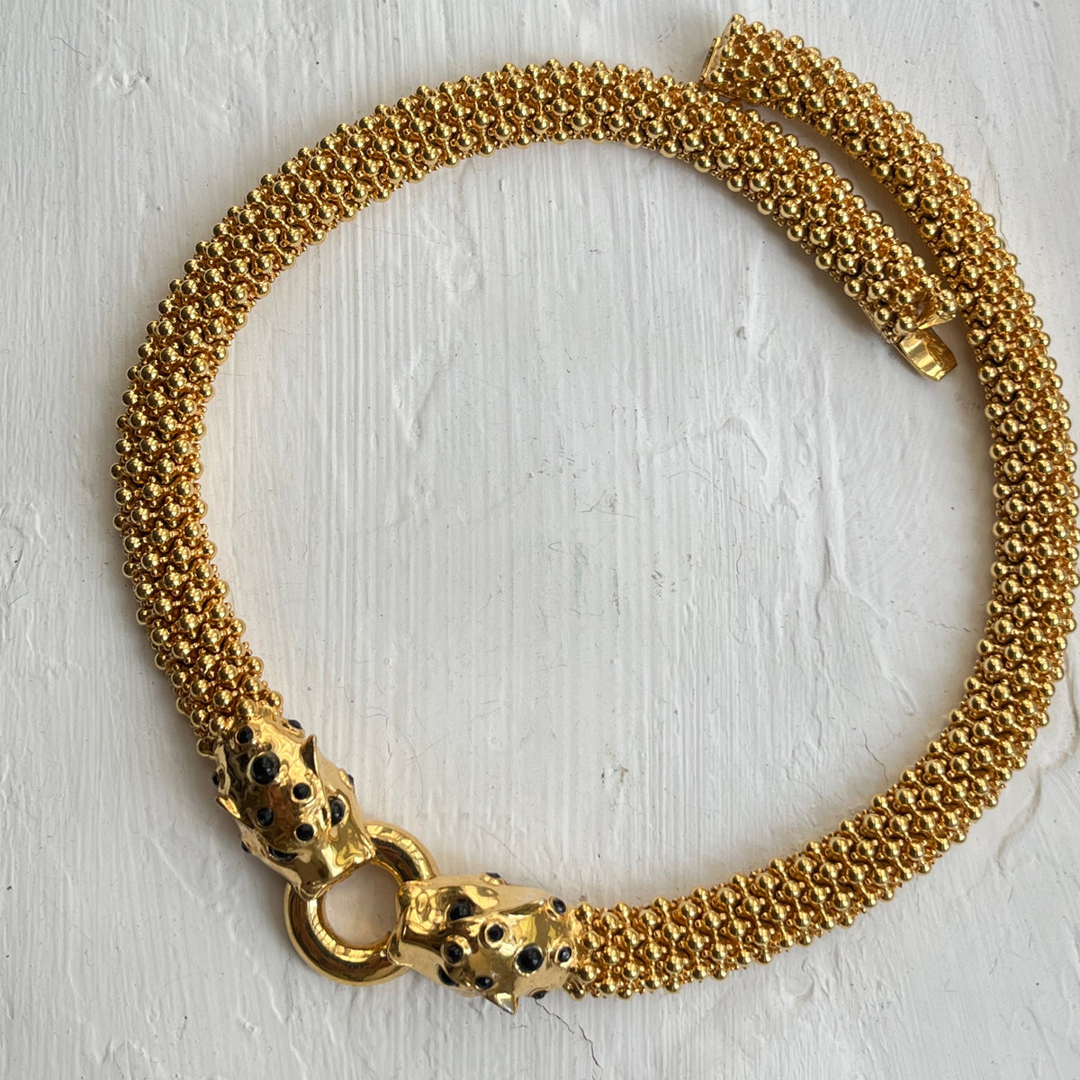 Vintage CINER necklace panther heads