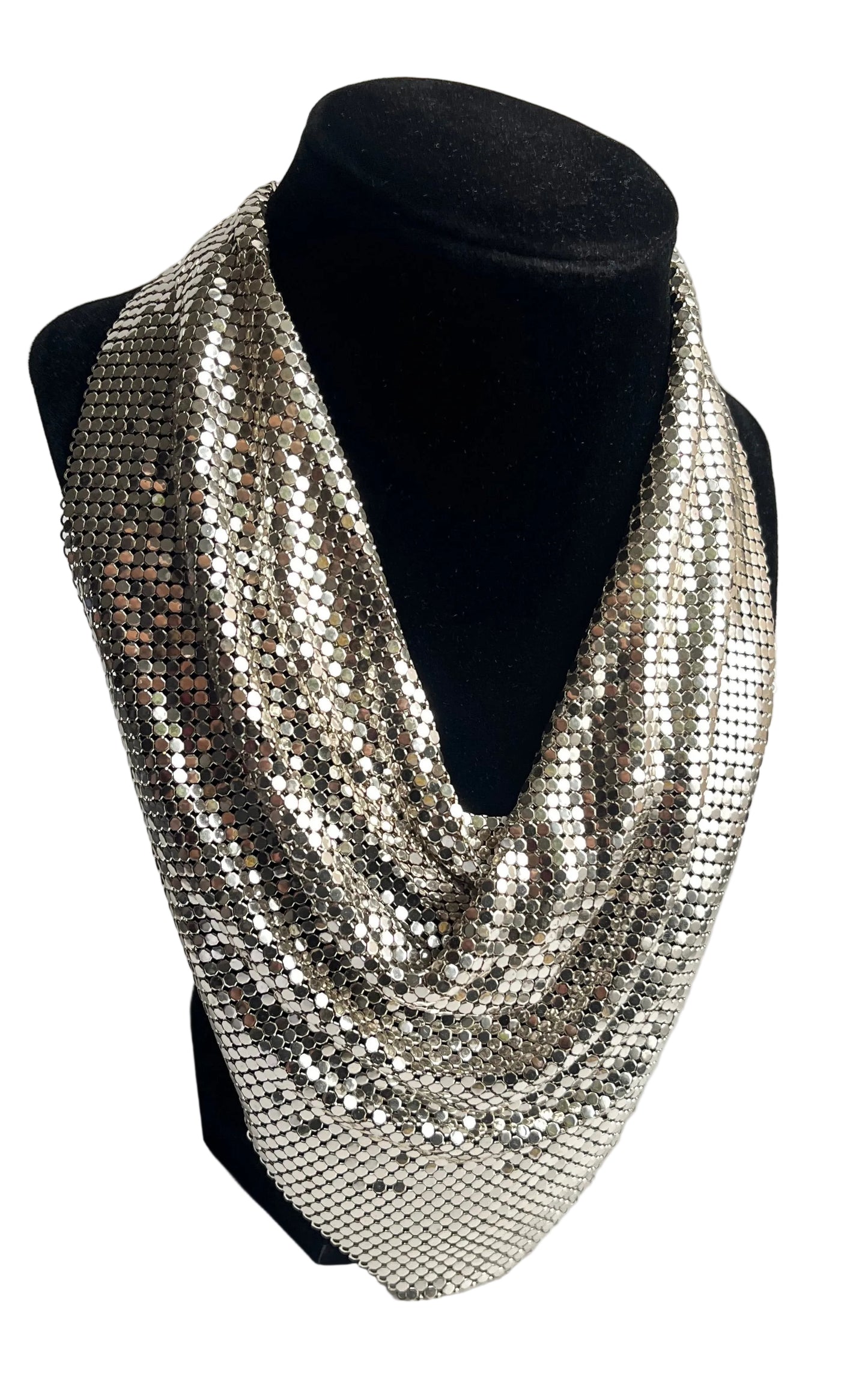 Whiting&Davis necklace metal mesh 1960's