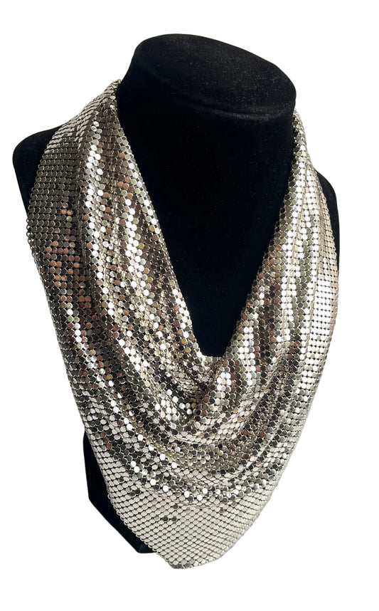 Whiting&Davis necklace metal mesh 1960's