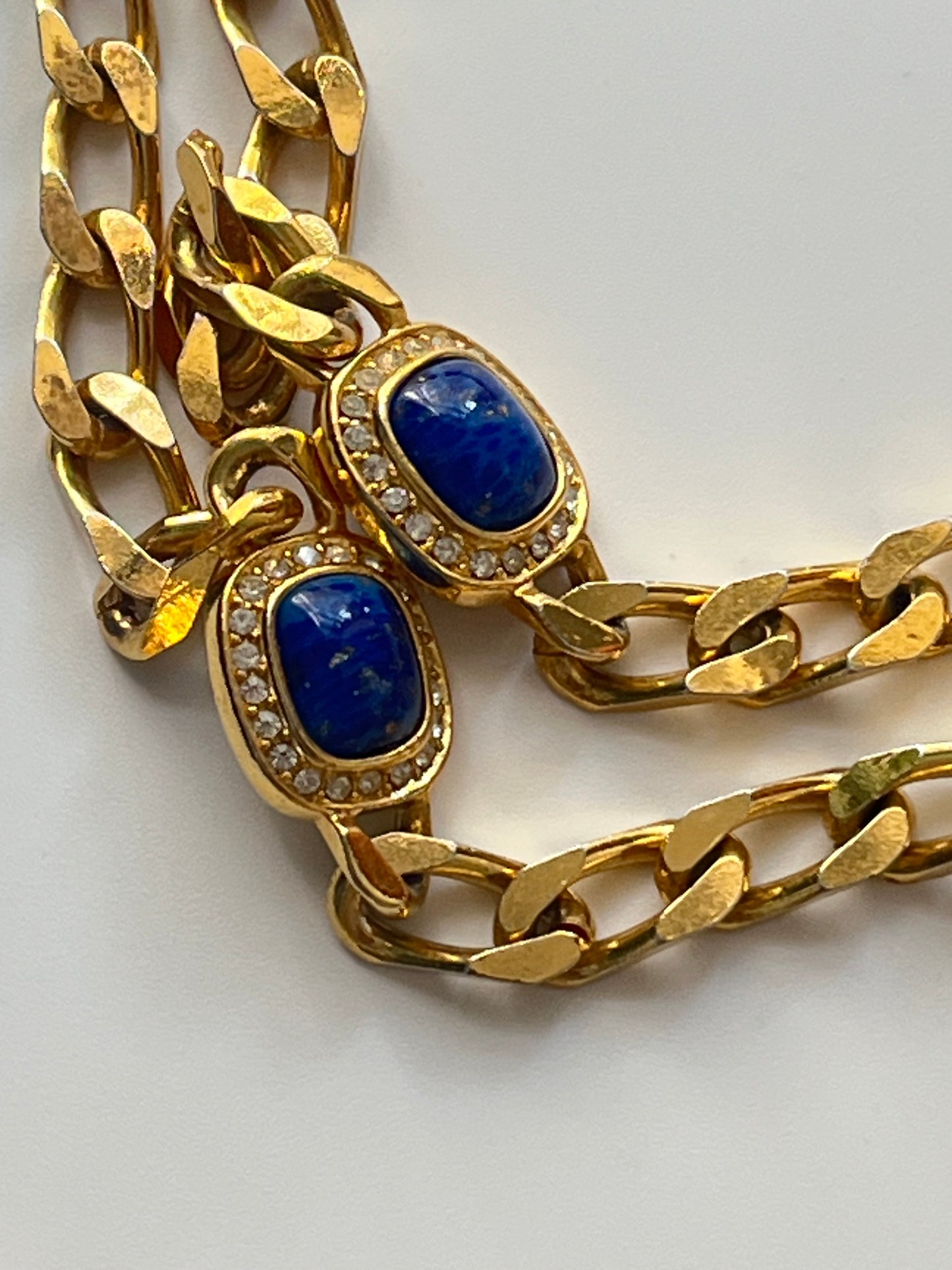 Vintage Christian Dior necklace blue peking glass
