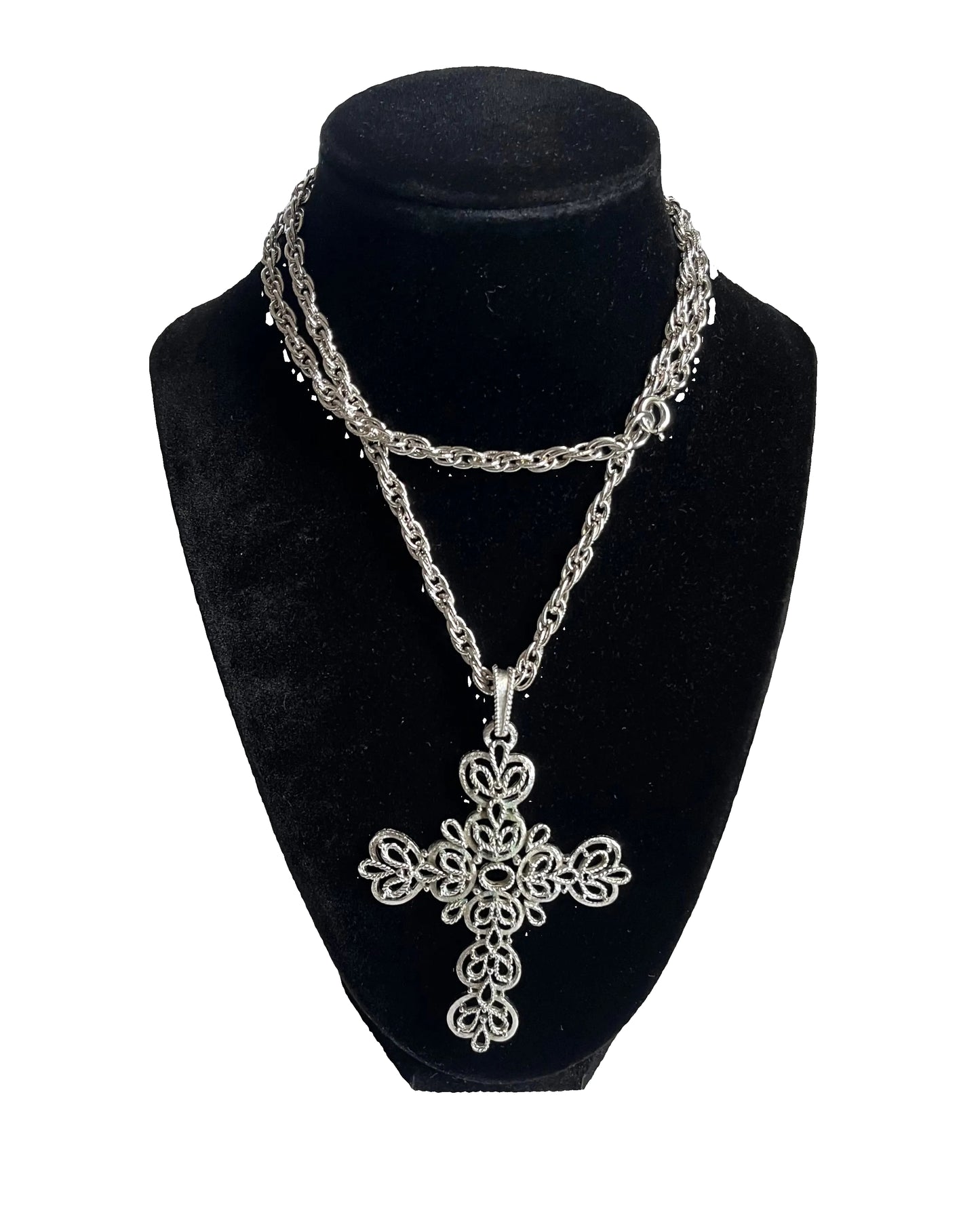 Vintage Trifari necklace filigree cross 1960’s