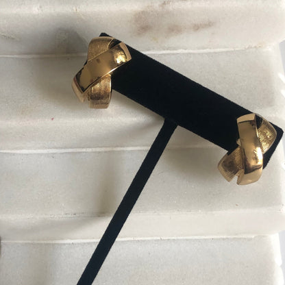 Vintage Chr. Dior earrings clip on cross matte glossy