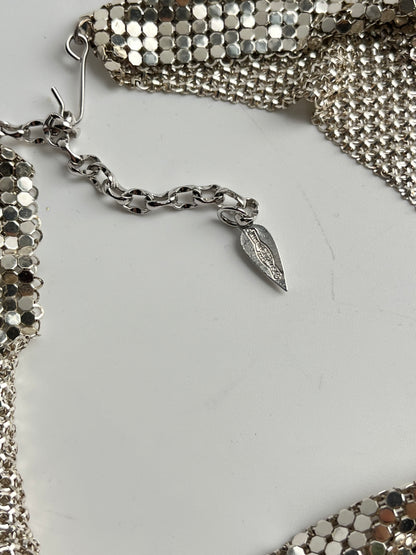 Whiting&Davis necklace metal mesh 1960's