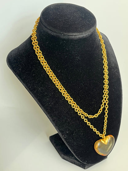 Vintage Monet necklace lucite heart 1980’s