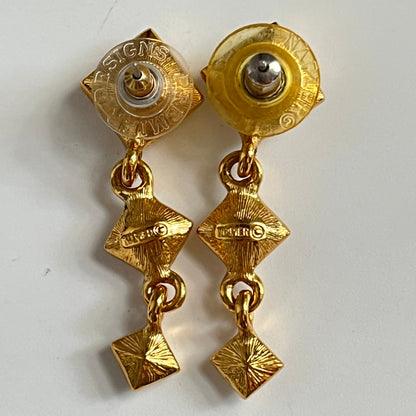 Vintage Napier earrings square links dangle