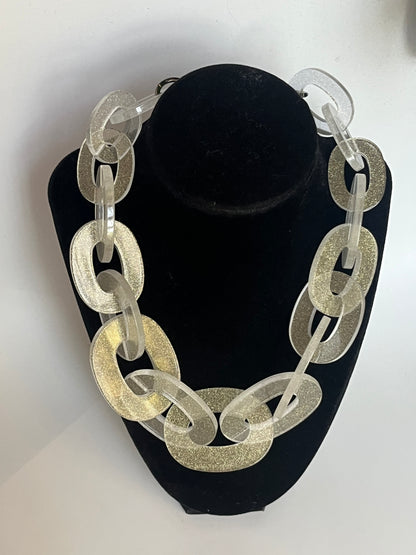 vintage Joan Goodman necklace lucite chain PONO Italy