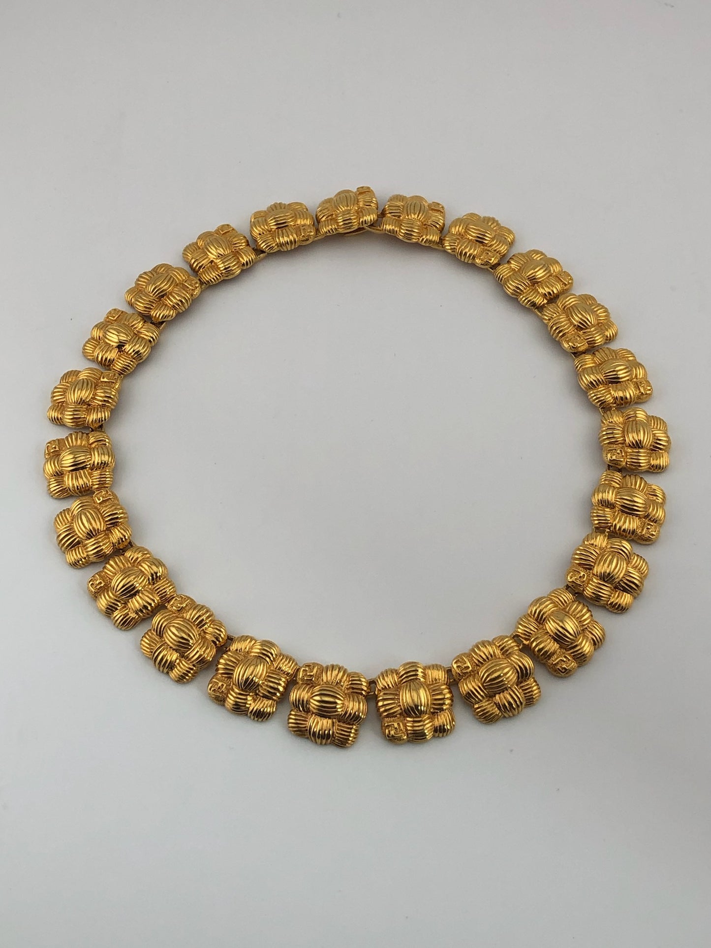 Vintage FENDI Textured Basket Weave Necklace