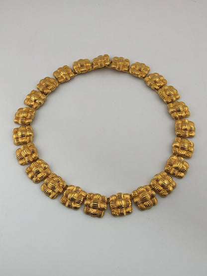 Vintage FENDI Textured Basket Weave Necklace