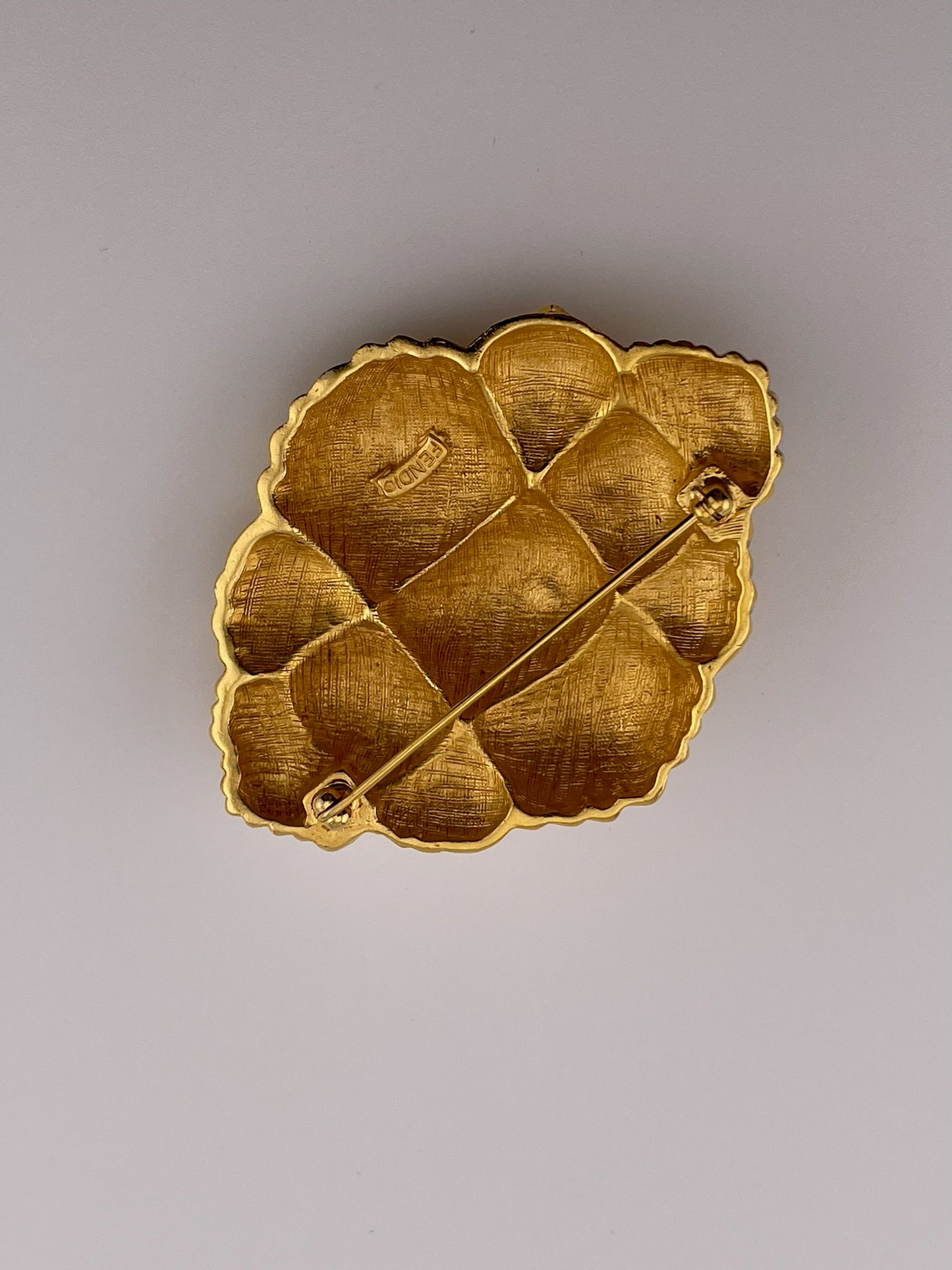 Vintage FENDI Brooch Basket Weave
