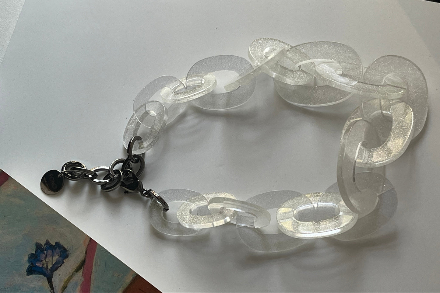 vintage Joan Goodman necklace lucite chain PONO Italy