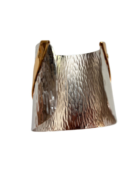 Vintage Napier wide two tone cuff  bracelet