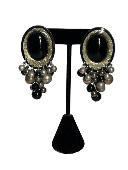 Vintage earrings Ikarami designer mix material