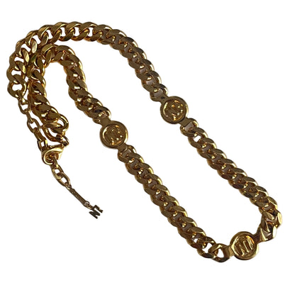Vintage Nina Ricci necklace round links Logo
