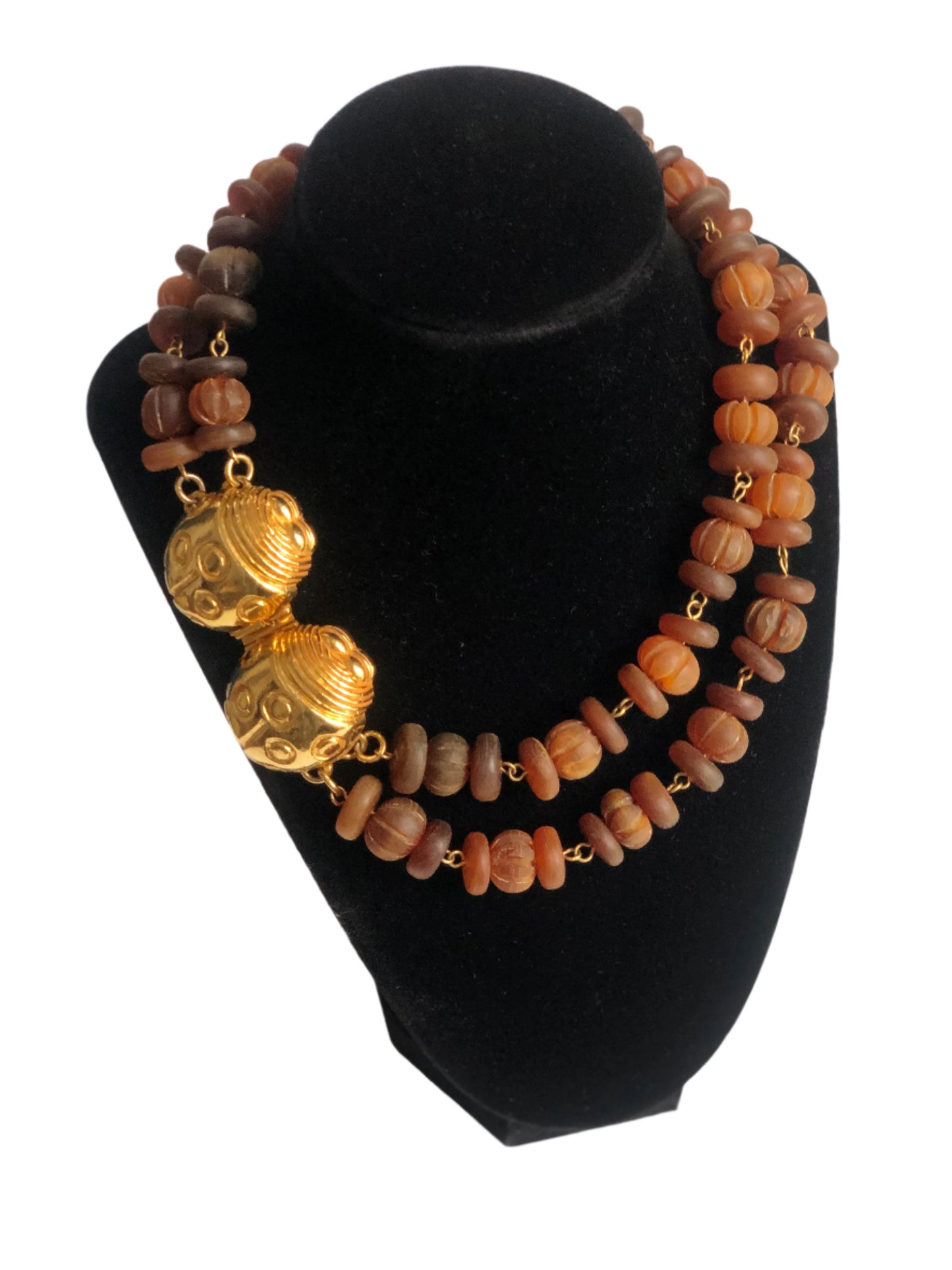 Vintage Dominique Aurientis necklace gold plated ladybugs closure  France