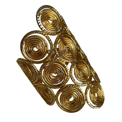 Vintage bracelet  wide gold plated runway 1980’s