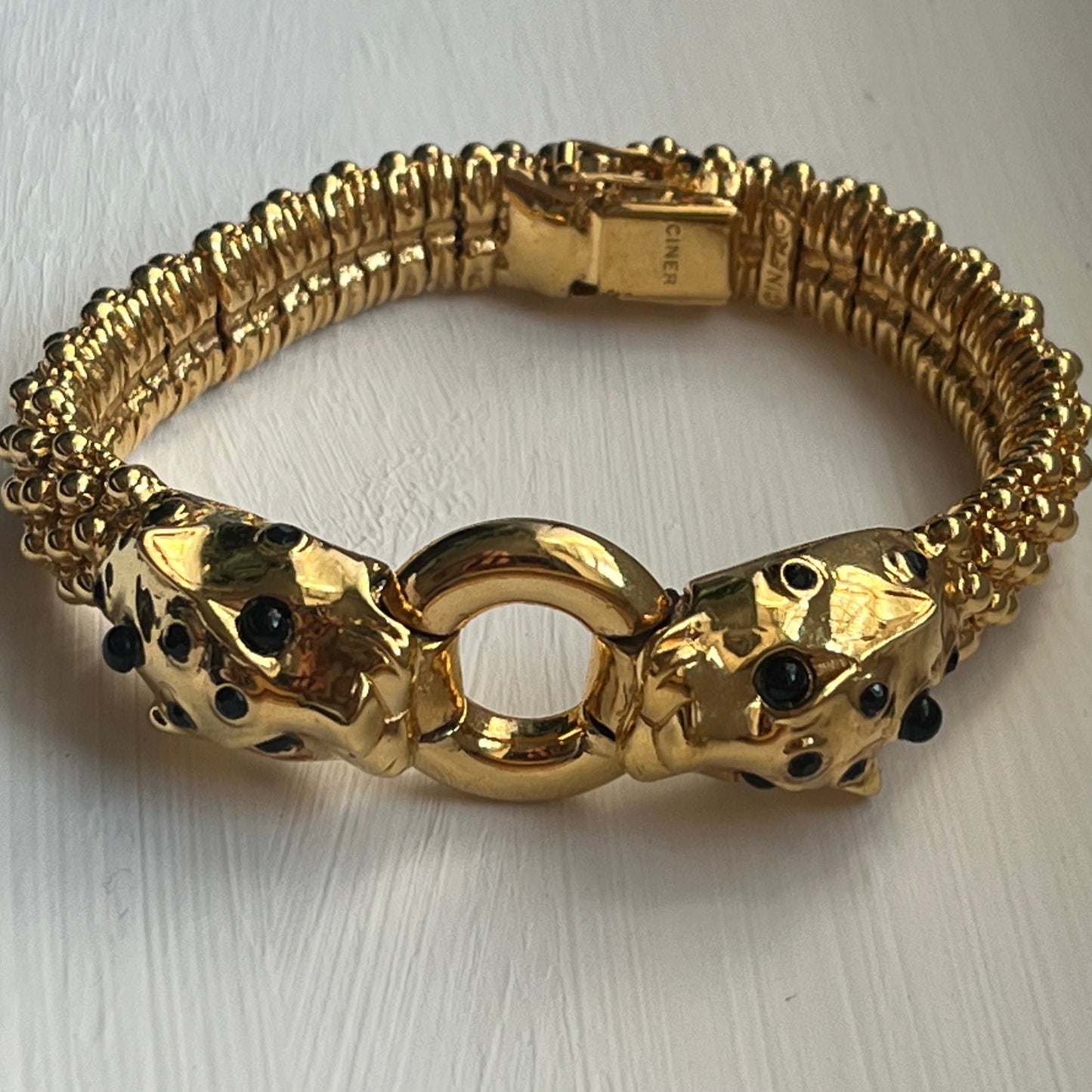 Vintage CINER panther head bracelet