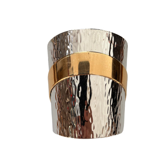 Vintage Napier wide two tone cuff  bracelet